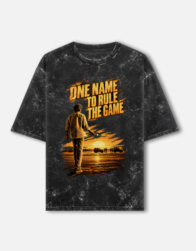 ONE NAME — Acid Wash Oversized Tee back view